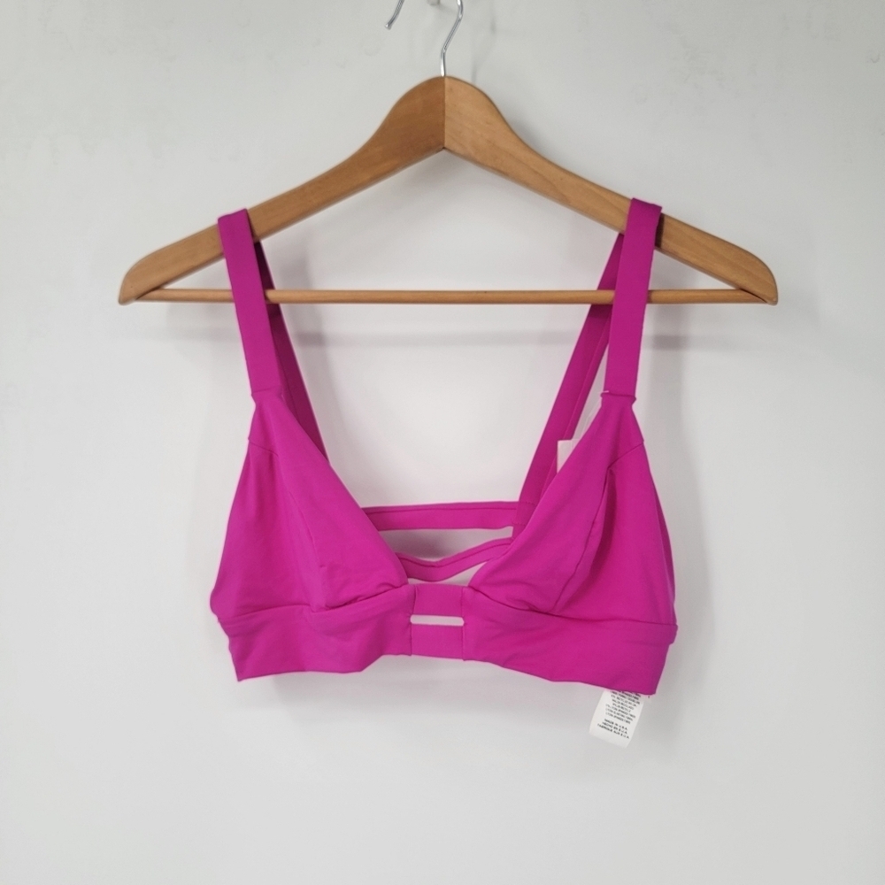 Vitamin A Neutra Bralette Women's XL 12 D Cup Hot Pink Fuscia Modern Bikini Top